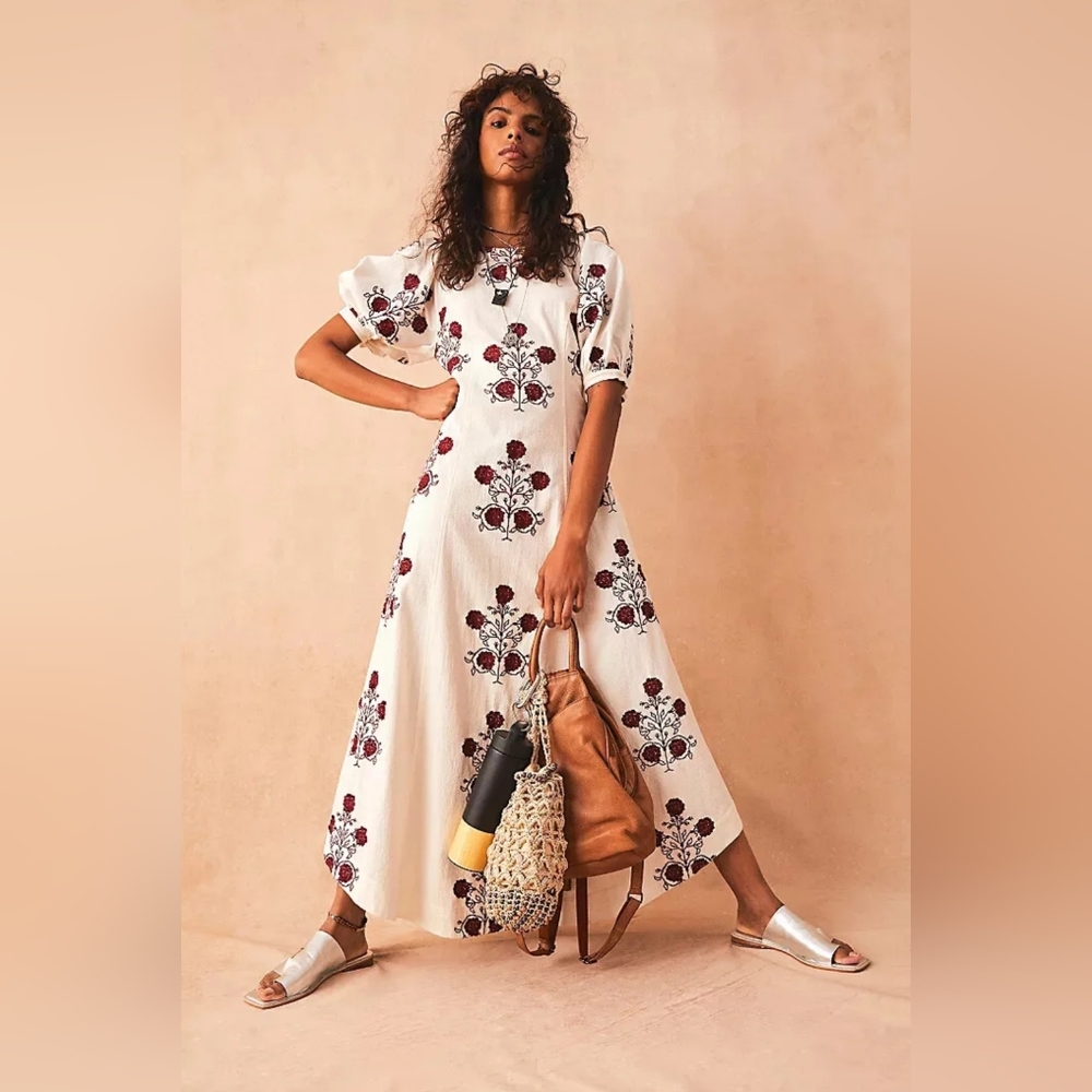 NWOT - Free People Women's Cactus Flower Dress - Lazy Bones Combo - L - Picture 3 of 6
